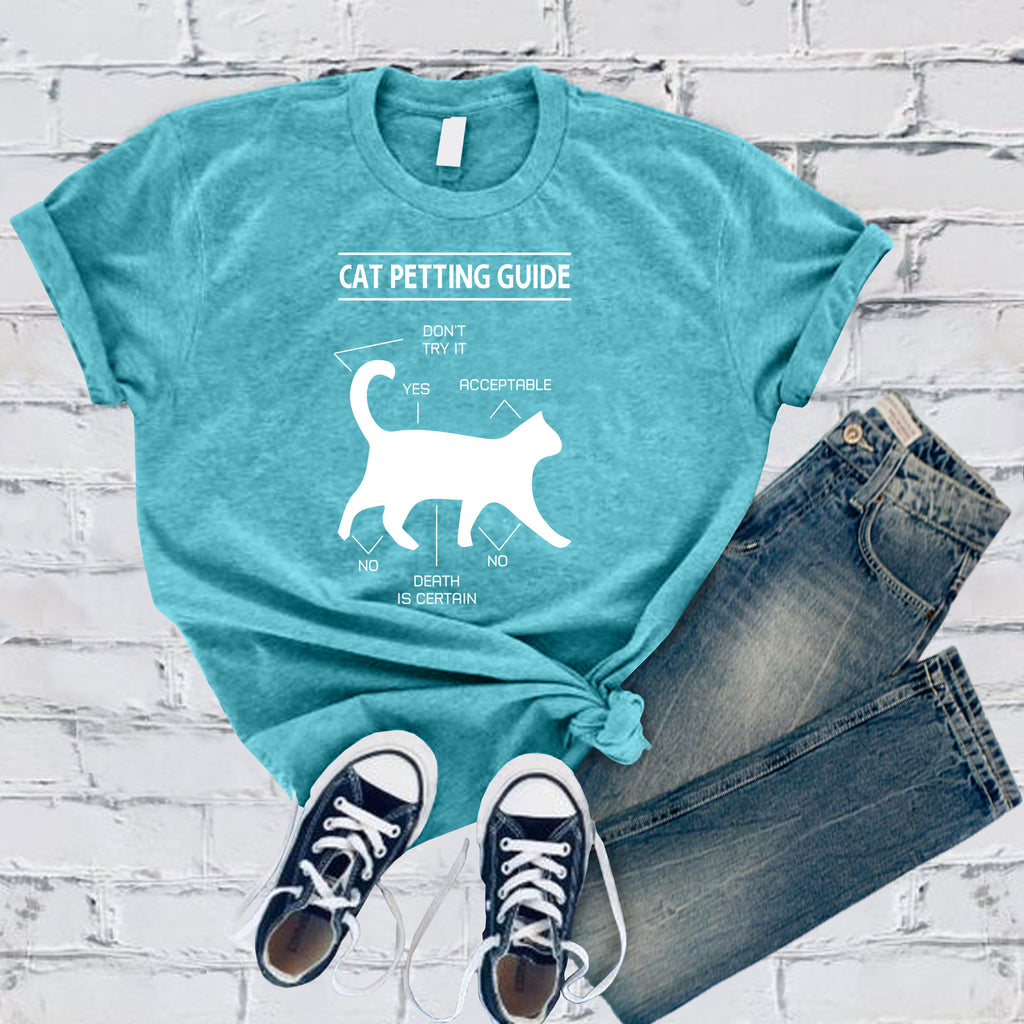 Cat Petting Guide T-Shirt T-Shirt tshirts.com Turquoise S 