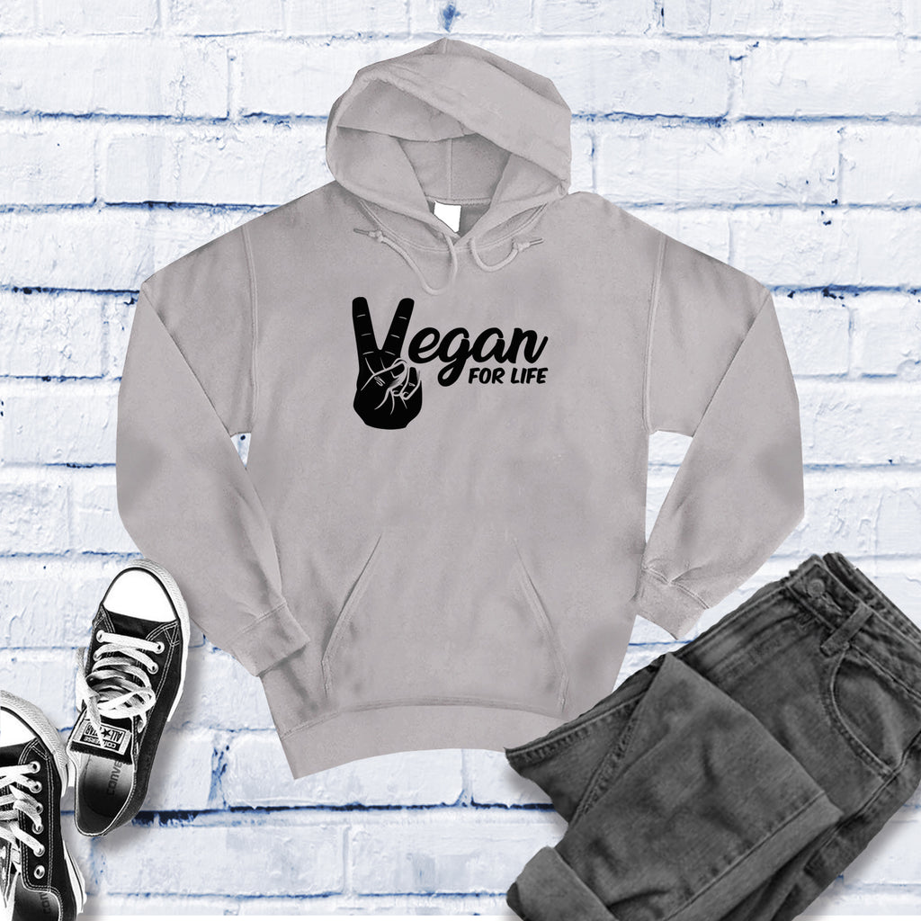Vegan For Life Peace Hands Hoodie Hoodie Tshirts.com Grey Heather S 