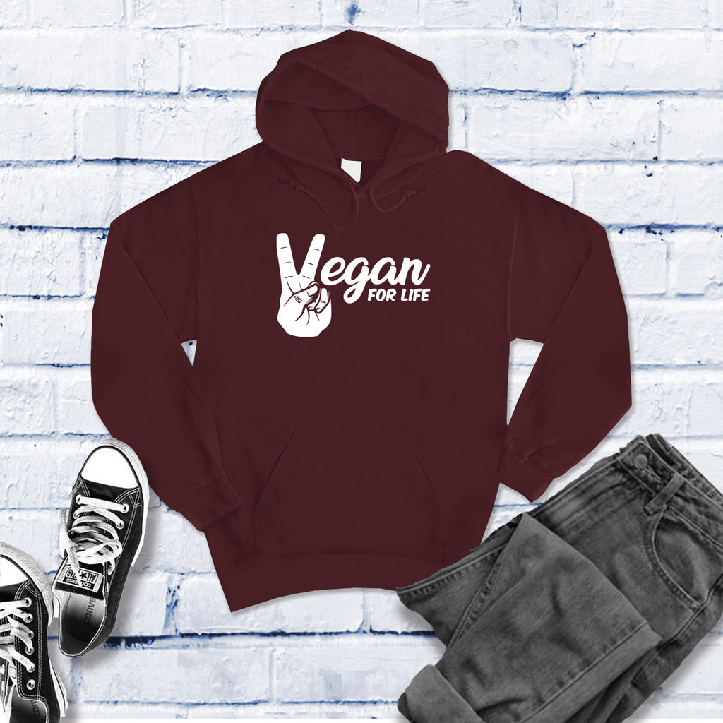 Vegan For Life Peace Hands Hoodie Hoodie Tshirts.com Maroon S 