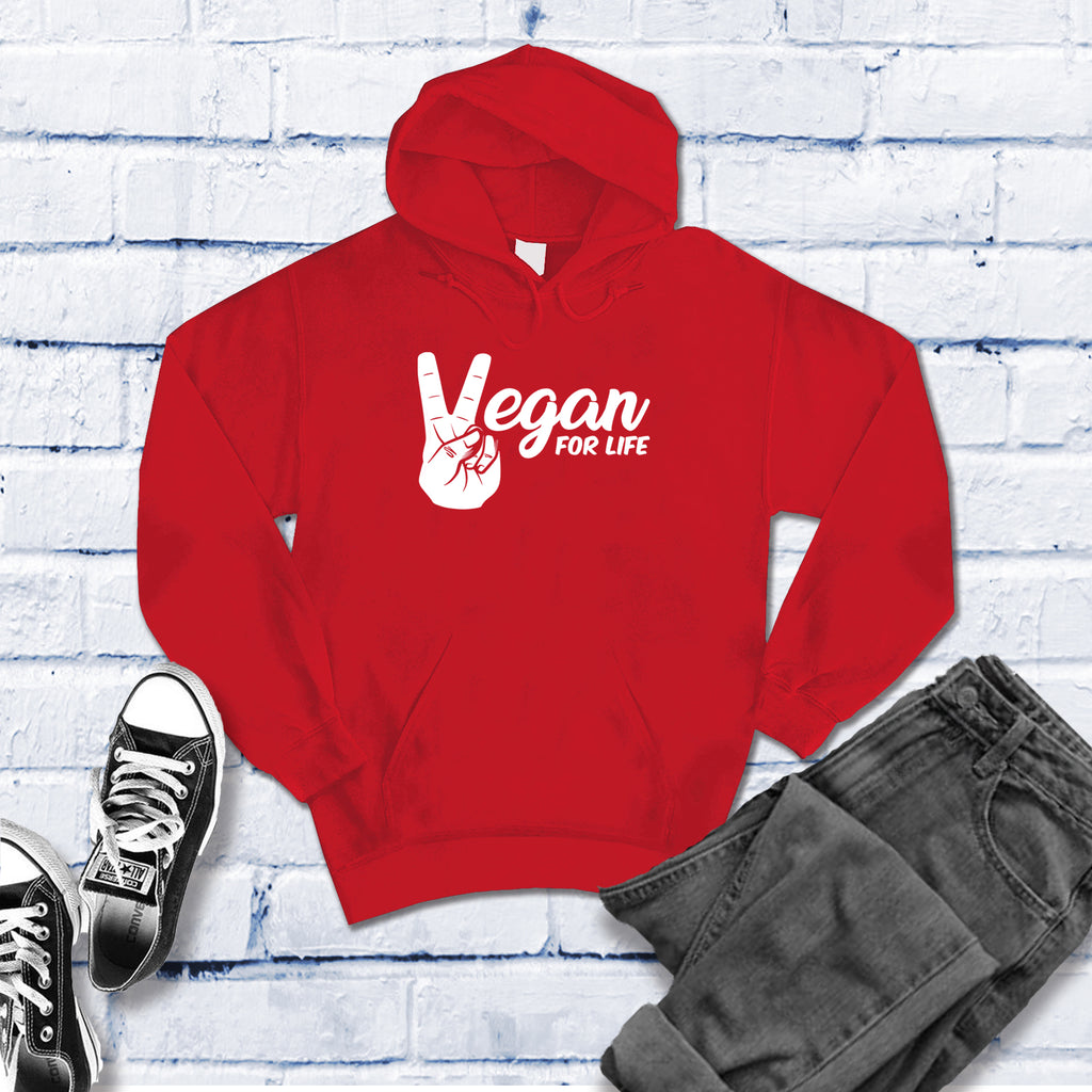 Vegan For Life Peace Hands Hoodie Hoodie Tshirts.com Red S 