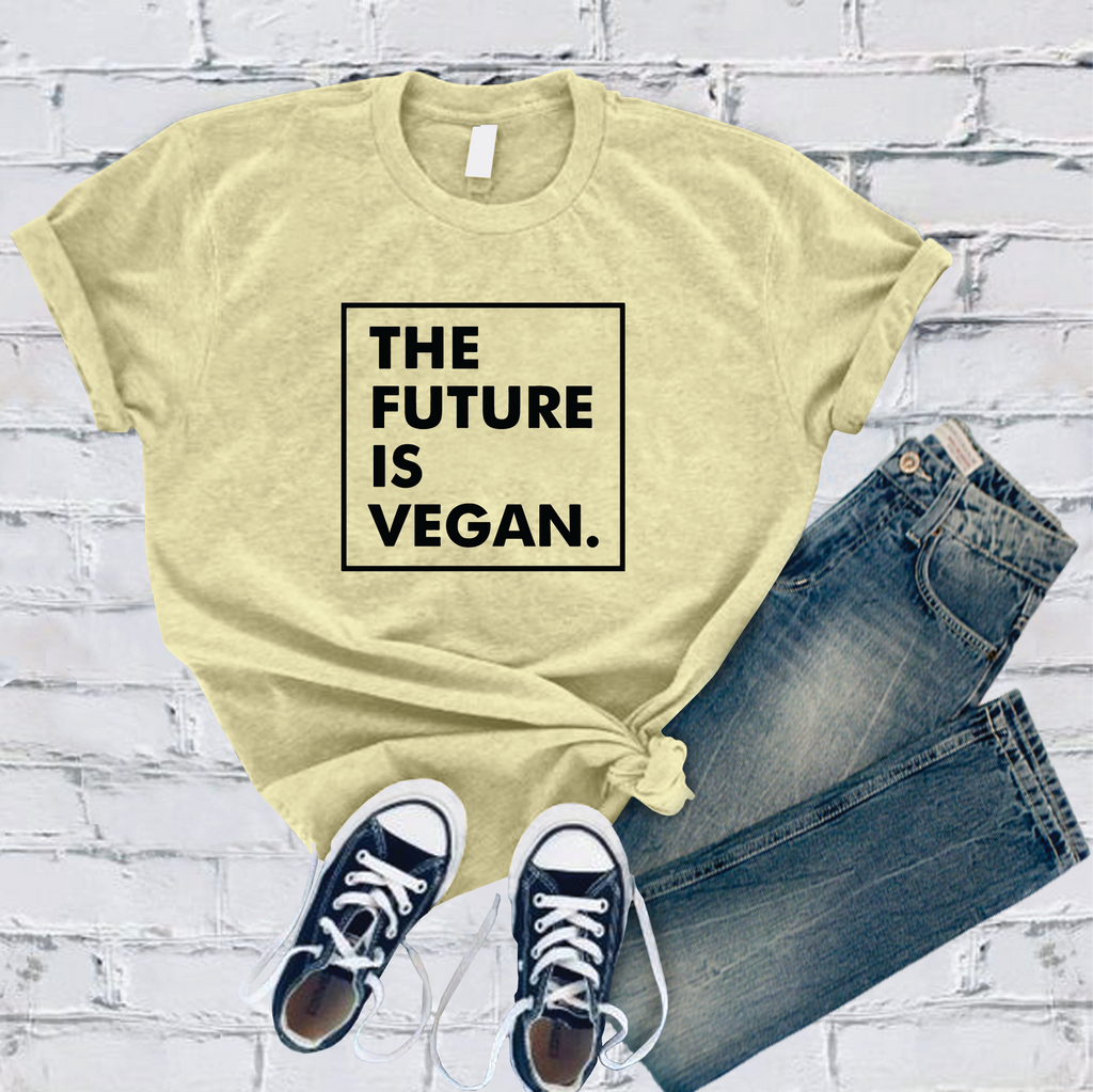 The Future is Vegan T-Shirt T-Shirt Tshirts.com Heather French Vanilla S 