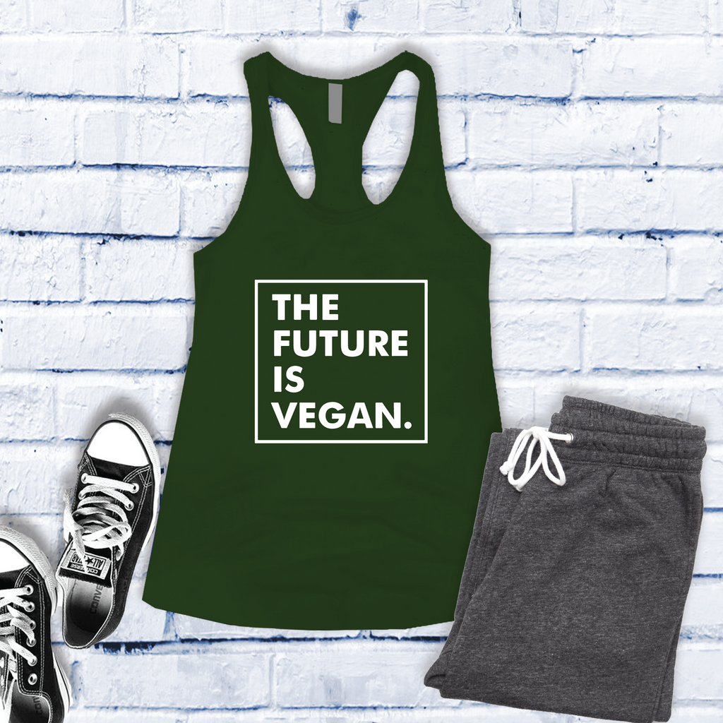 The Future is Vegan Women's Tank Top Tank Top Tshirts.com Military Green S 