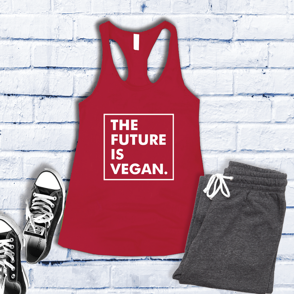 The Future is Vegan Women's Tank Top Tank Top Tshirts.com Red S 