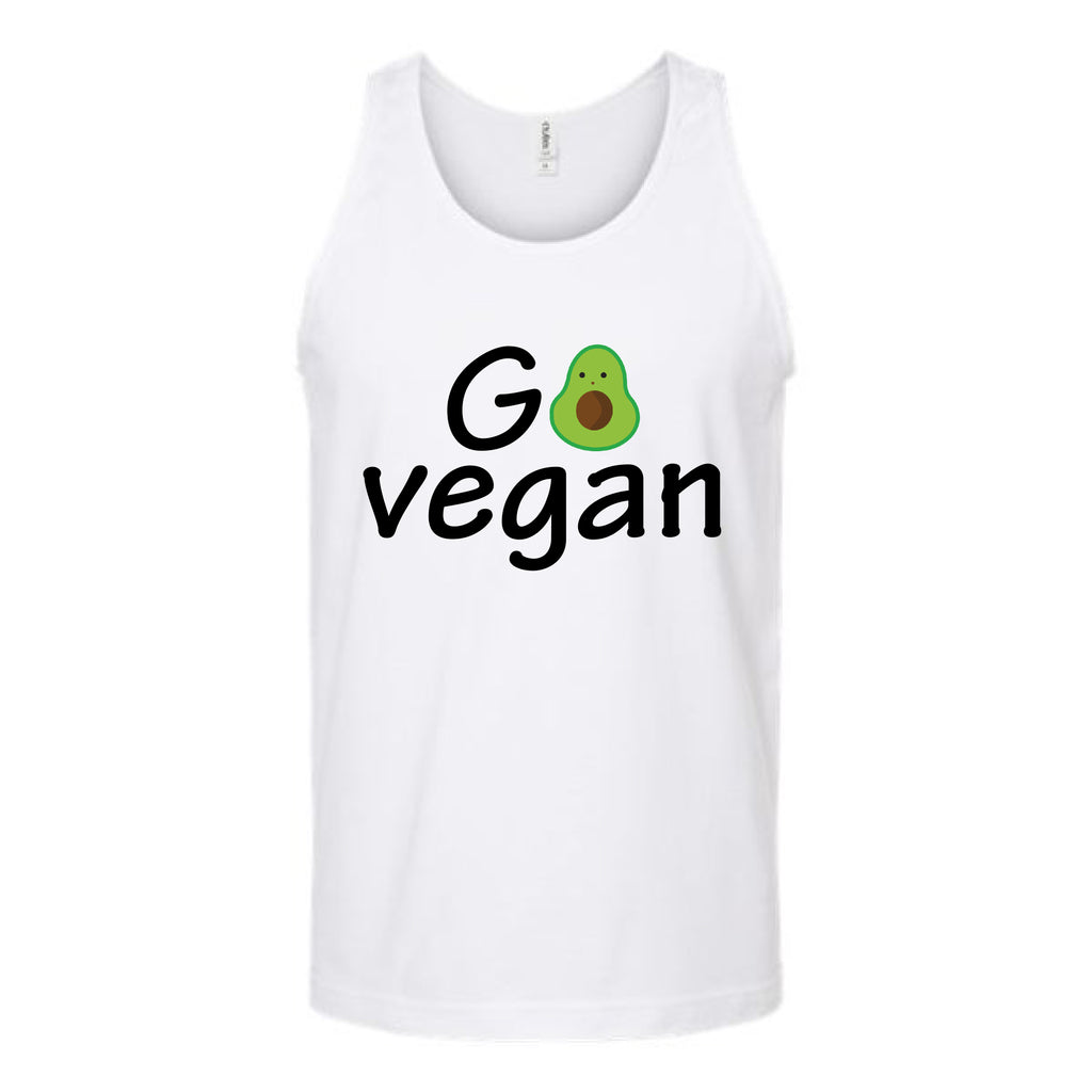 Go Vegan Avocado Unisex Tank Top Tank Top Tshirts.com White S 
