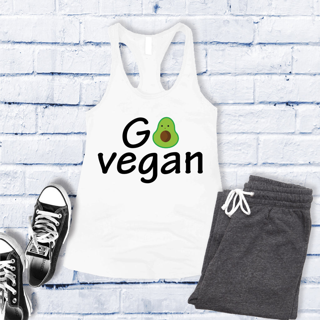 Go Vegan Avocado Women's Tank Top Tank Top Tshirts.com White S 