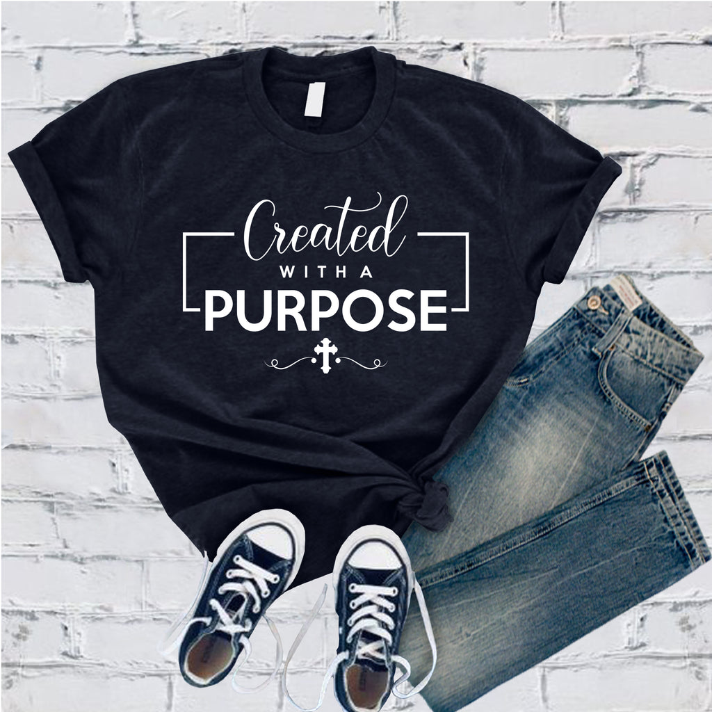 Created With A Purpose T-Shirt T-Shirt tshirts.com Navy S 