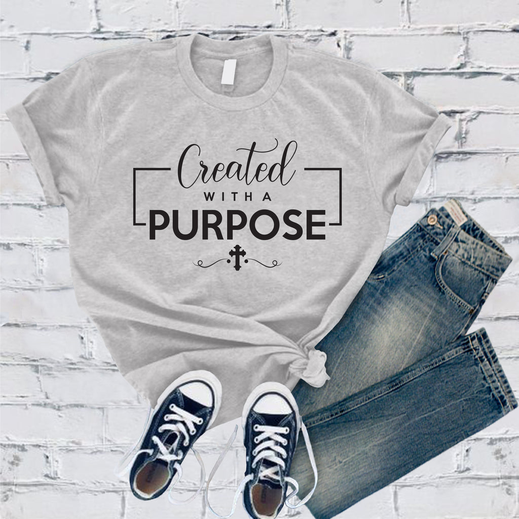 Created With A Purpose T-Shirt T-Shirt tshirts.com Solid Athletic Grey S 
