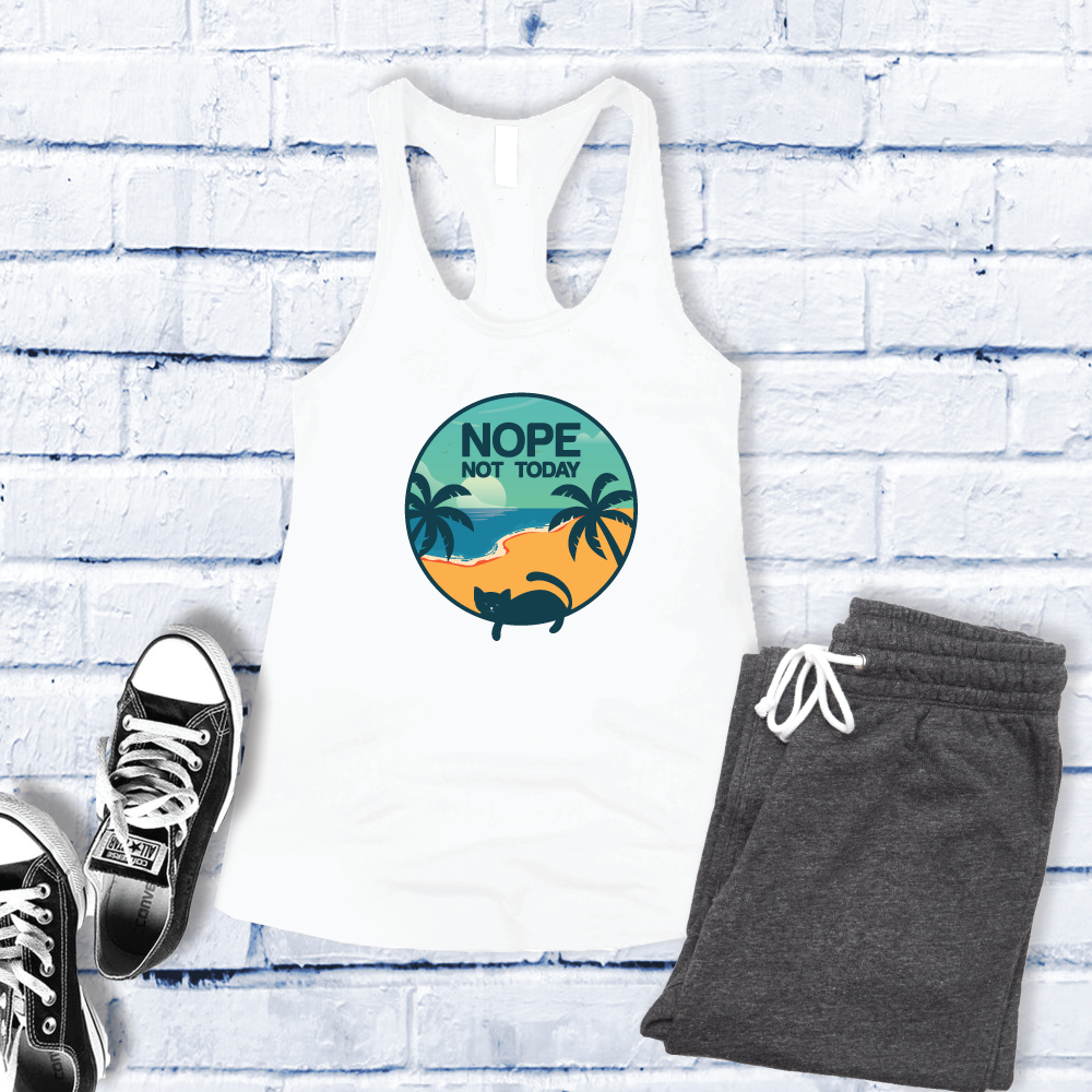 Nope Not Today Cat Women's Tank Top Tank Top tshirts.com White S 