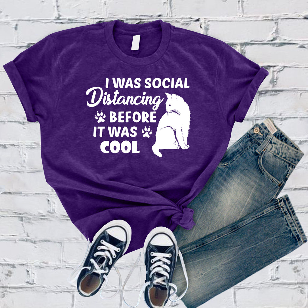 I Was Social Distancing Before It Was Cool T-Shirt T-Shirt tshirts.com Team Purple S 