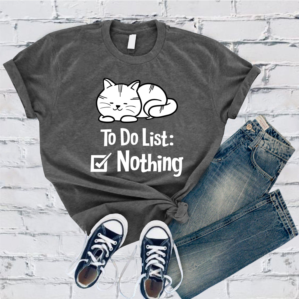 Cat To Do List T-Shirt T-Shirt tshirts.com Dark Grey Heather S 