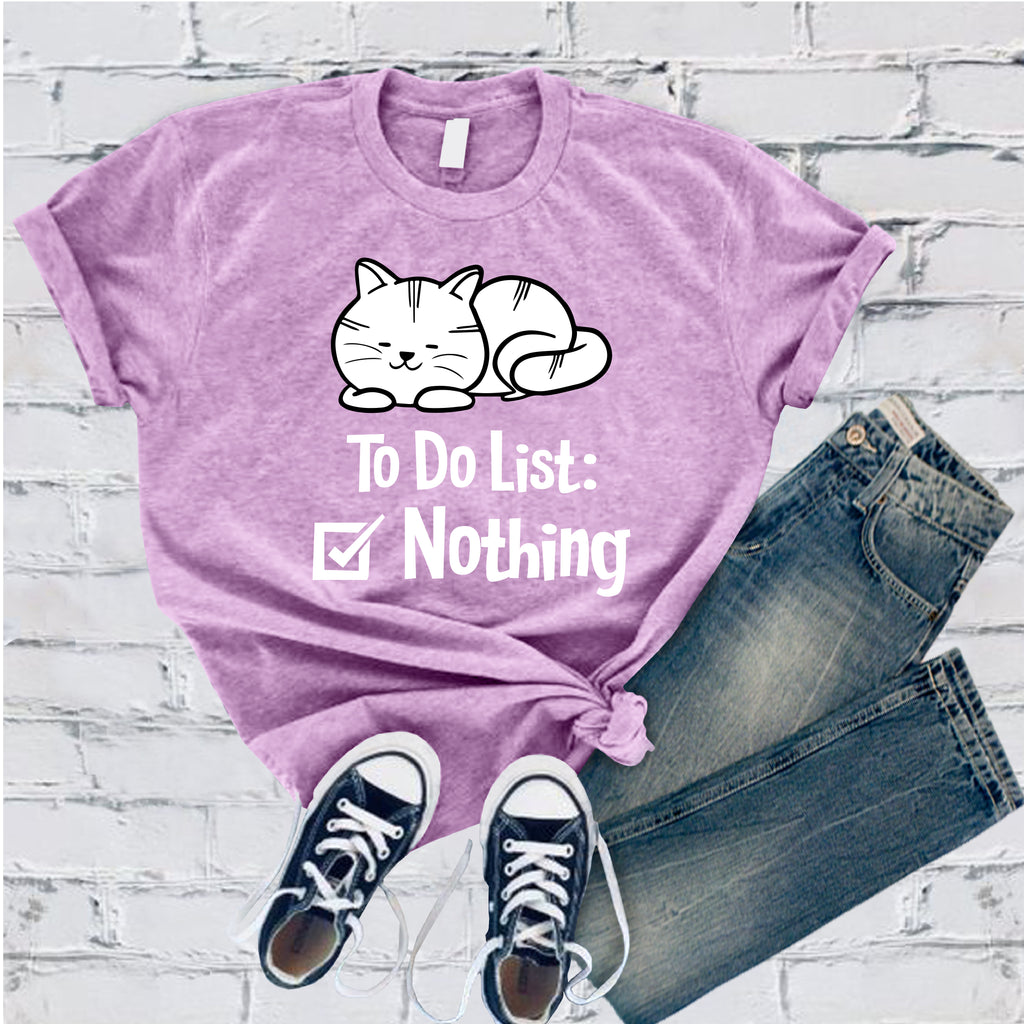 Cat To Do List T-Shirt T-Shirt tshirts.com Heather Prism Lilac S 
