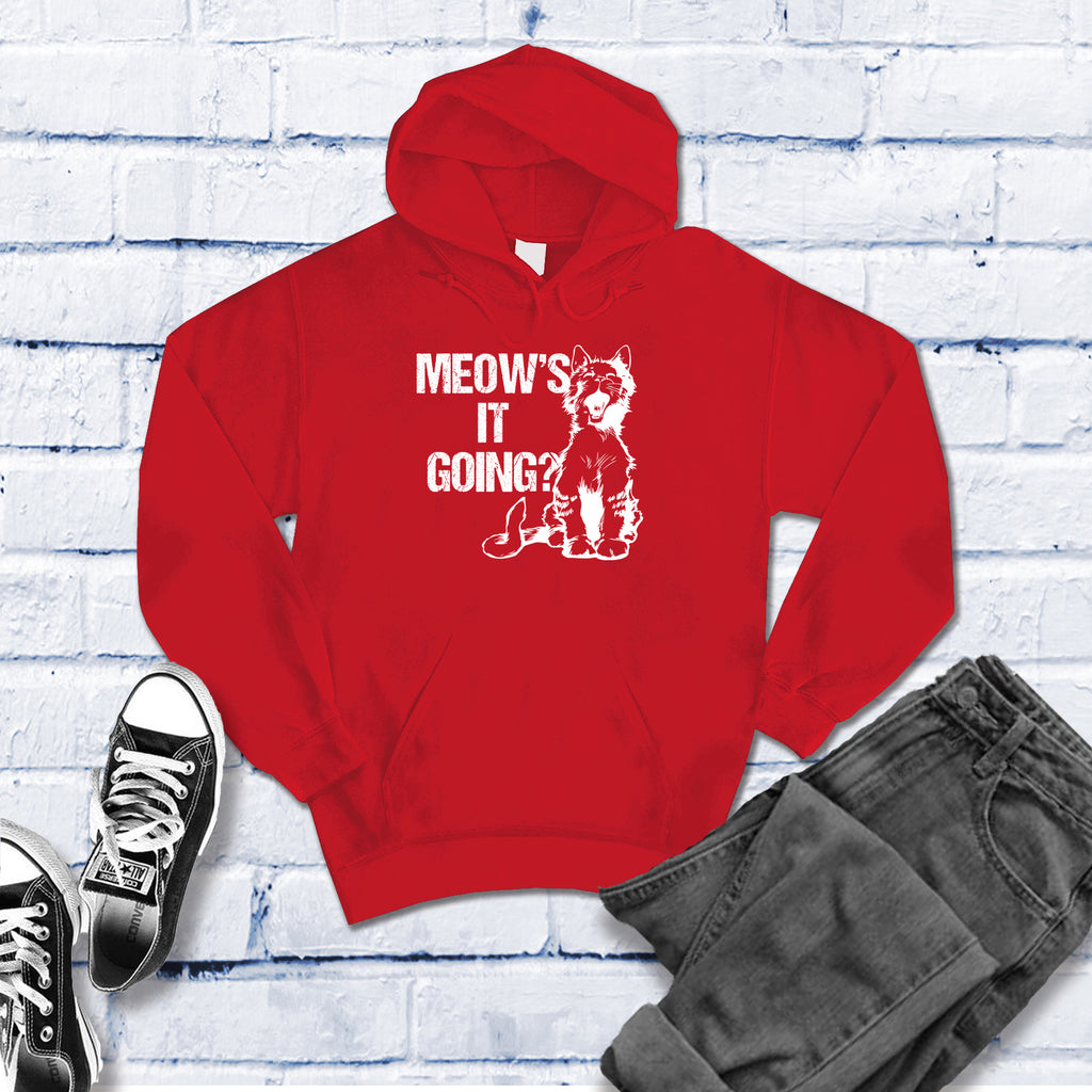 Meow's It Going? Hoodie Hoodie tshirts.com Red S 