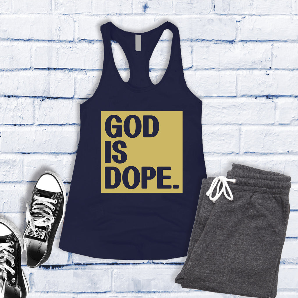 God Is Dope Women's Tank Top Tank Top tshirts.com Midnight Navy S 