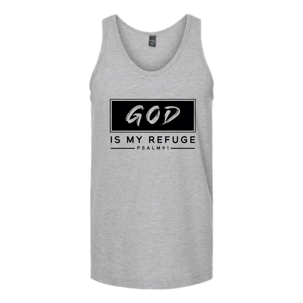 God Is My Refuge Unisex Tank Top Tank Top tshirts.com Heather Grey S 