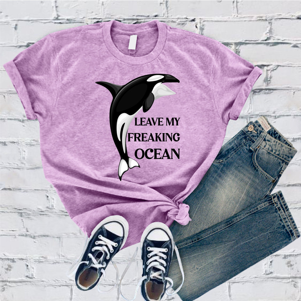 Leave My Freaking Ocean T-Shirt T-Shirt Tshirts.com Heather Prism Lilac S 