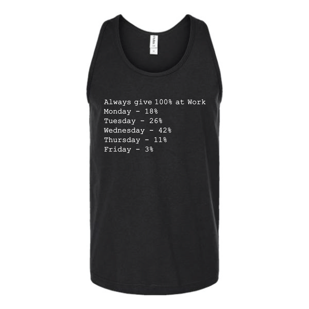 Give 100% at Work Unisex Tank Top Tank Top Tshirts.com Black S 