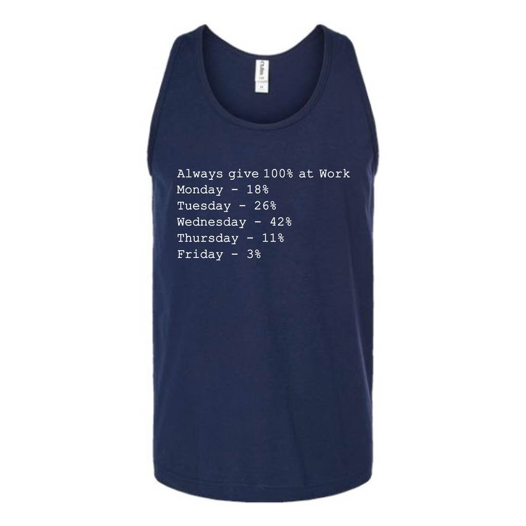 Give 100% at Work Unisex Tank Top Tank Top Tshirts.com Navy S 