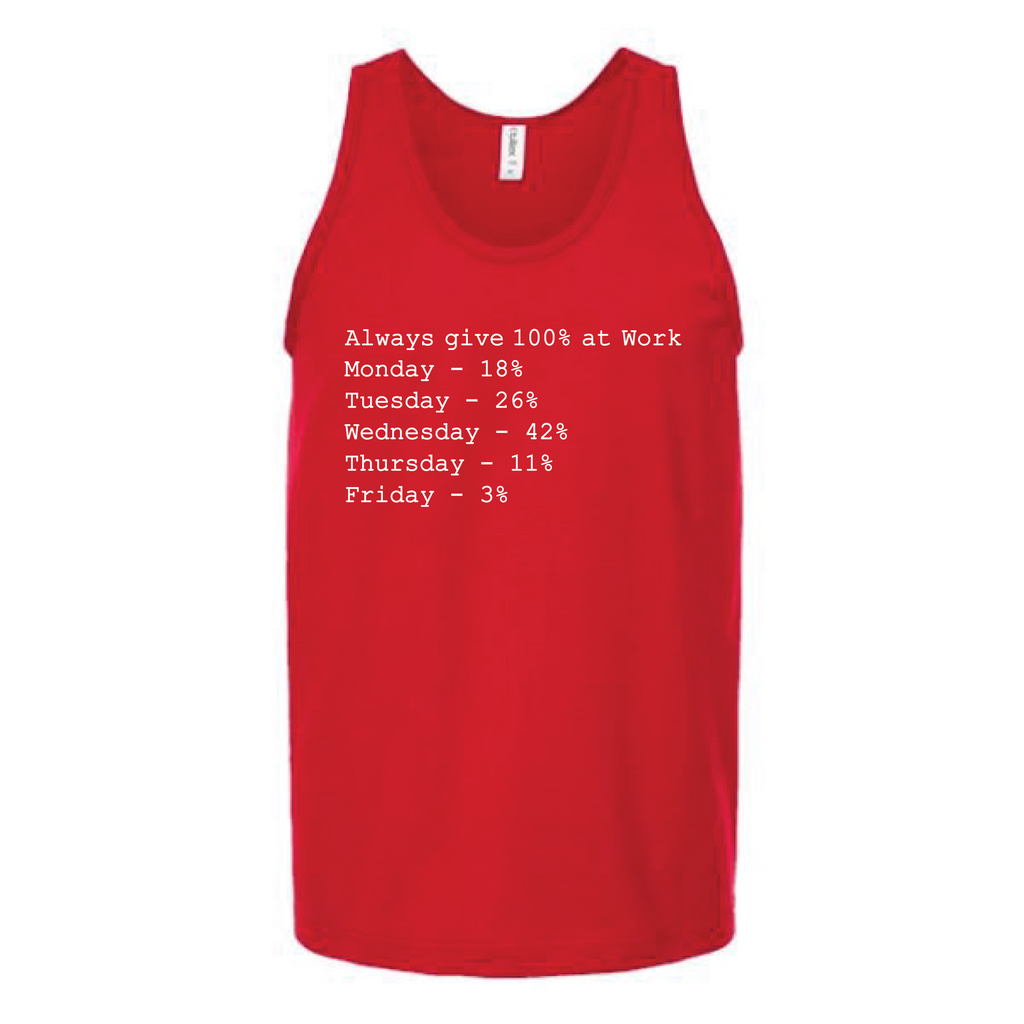 Give 100% at Work Unisex Tank Top Tank Top Tshirts.com Red S 