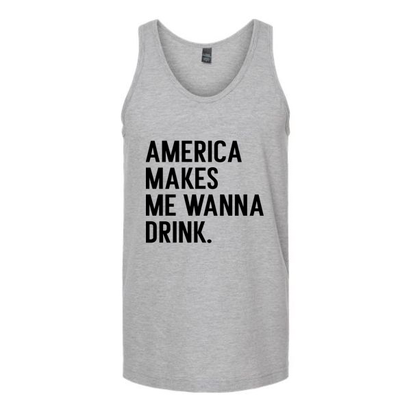 America Makes Me Wanna Drink Unisex Tank Top Tank Top Tshirts.com Heather Grey S 
