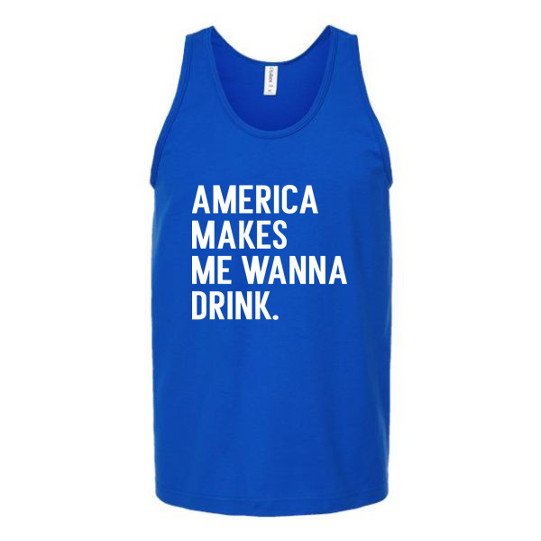 America Makes Me Wanna Drink Unisex Tank Top Tank Top Tshirts.com Royal S 