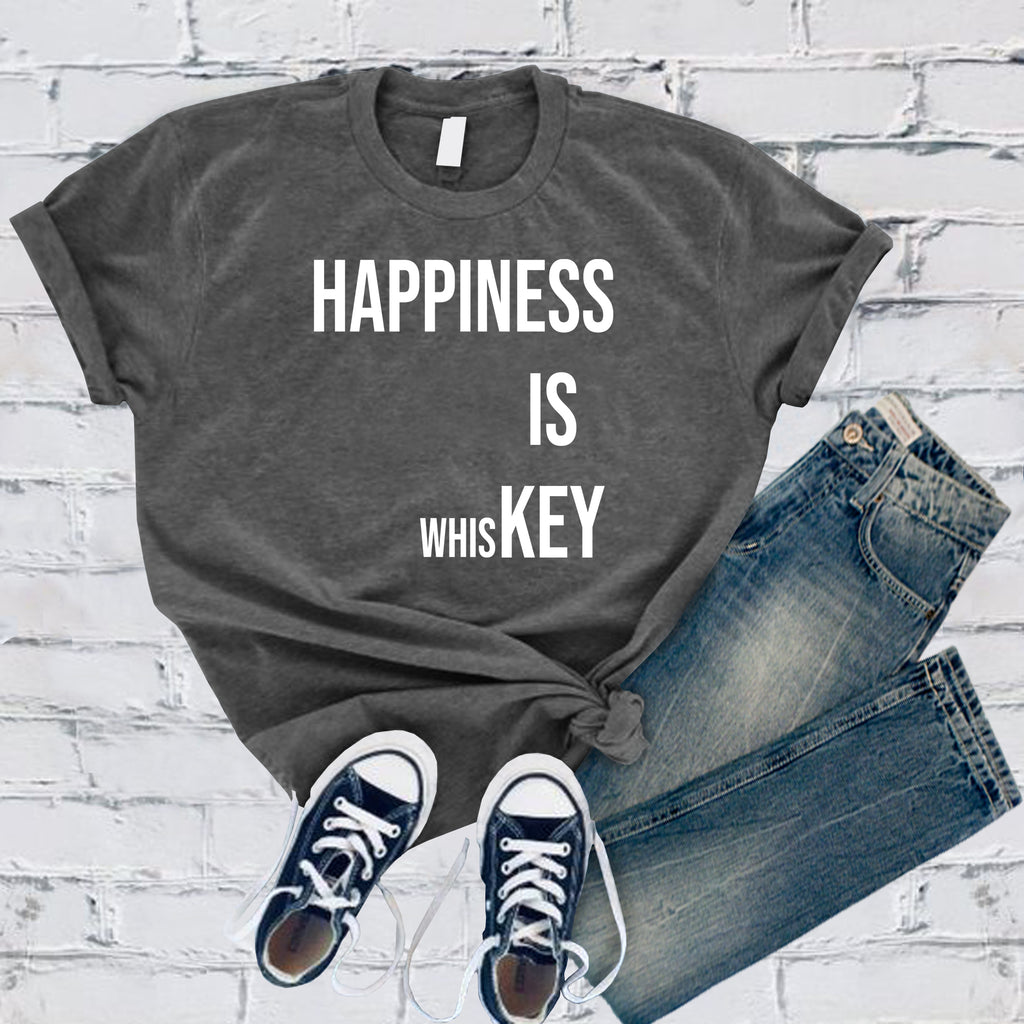 Happiness is Whiskey T-Shirt T-Shirt tshirts.com Asphalt S 