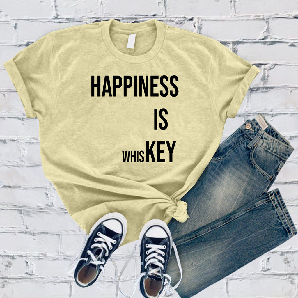 Happiness is Whiskey T-Shirt T-Shirt tshirts.com Heather French Vanilla S 