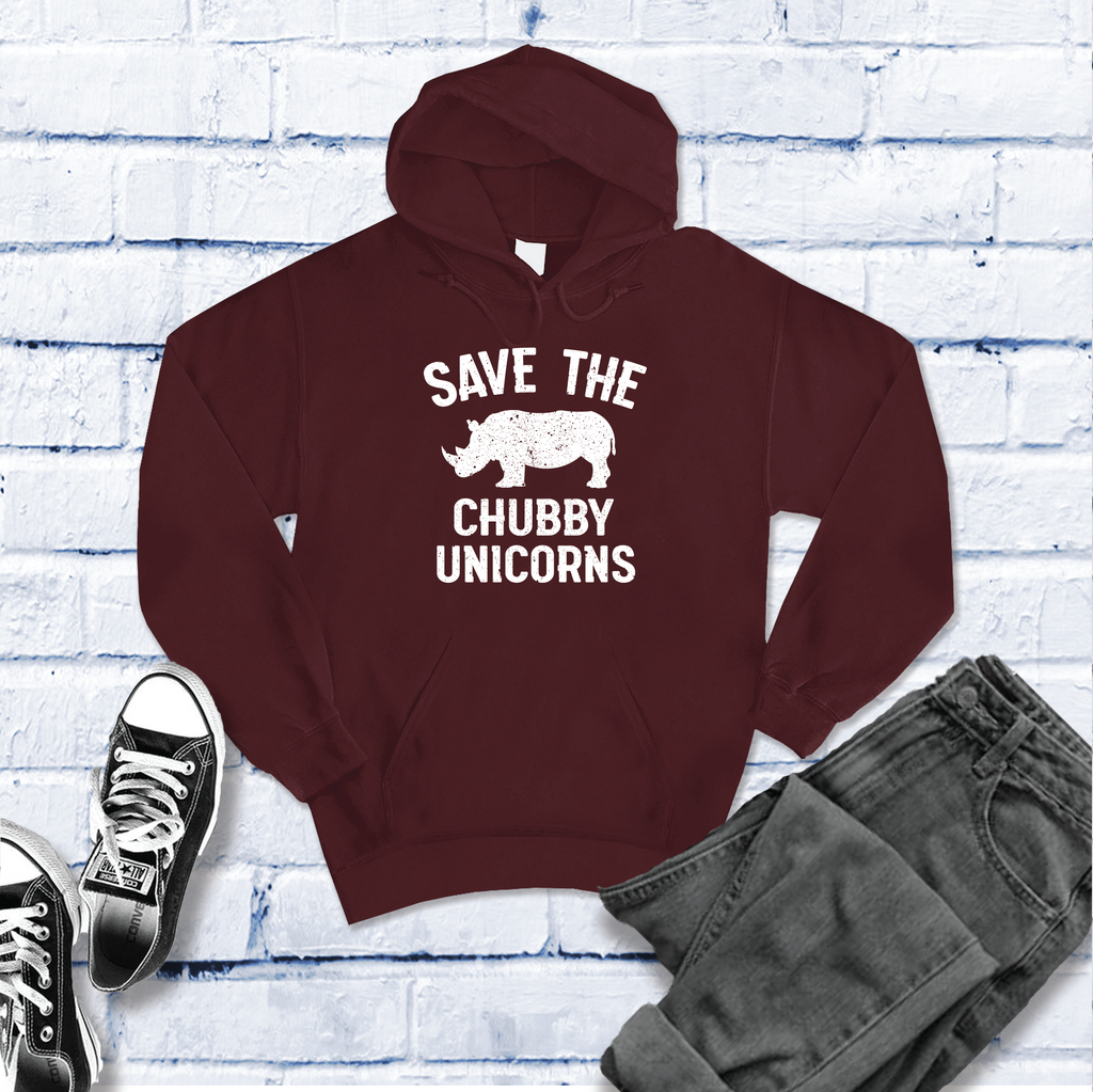Save The Chubby Unicorn Hoodie Hoodie Tshirts.com Maroon S 