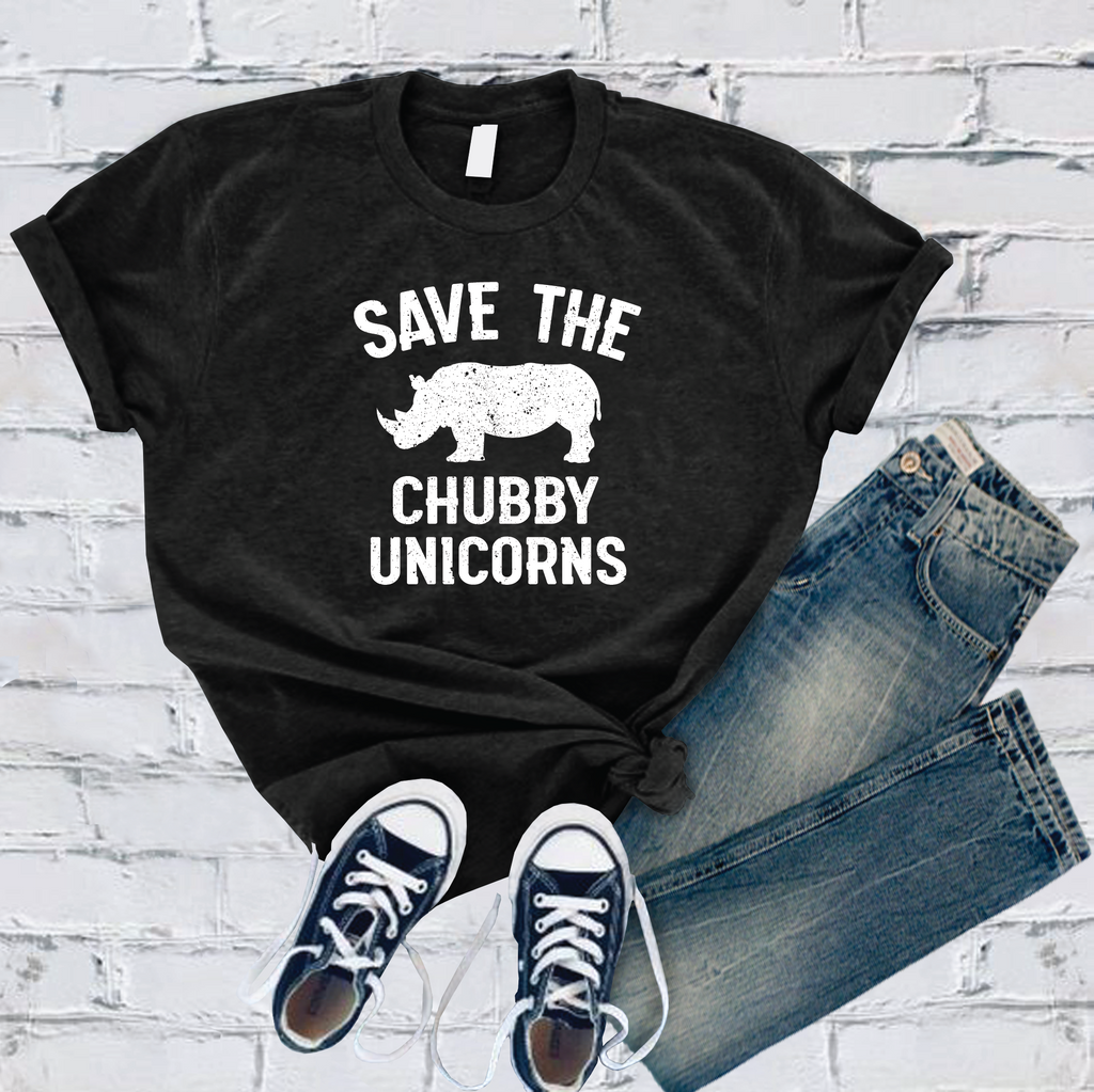 Save The Chubby Unicorn T-Shirt T-Shirt Tshirts.com Black S 