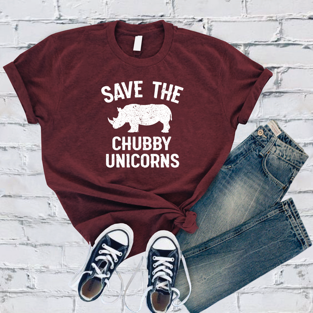 Save The Chubby Unicorn T-Shirt T-Shirt Tshirts.com Maroon S 