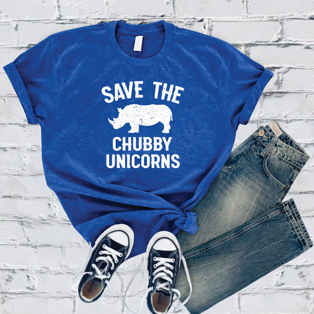 Save The Chubby Unicorn T-Shirt T-Shirt Tshirts.com True Royal S 