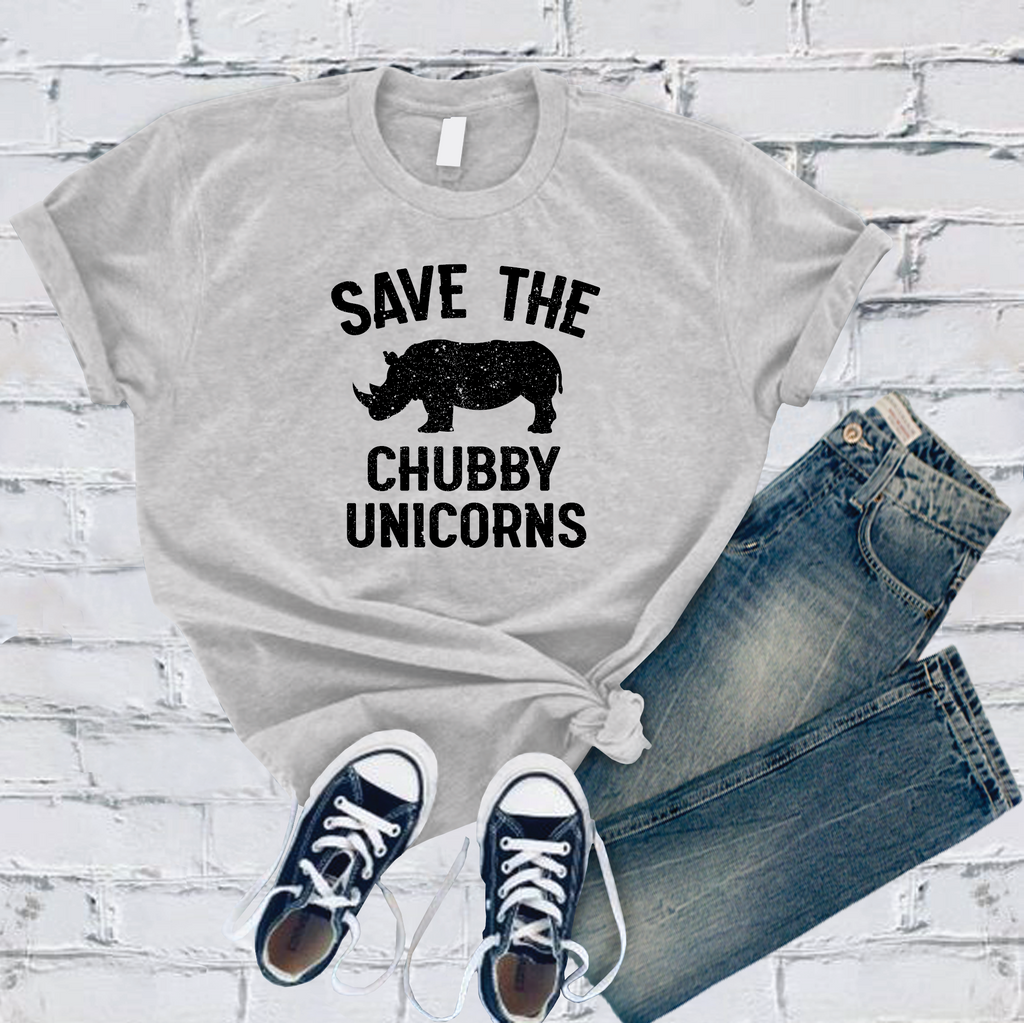 Save The Chubby Unicorn T-Shirt T-Shirt Tshirts.com Solid Athletic Grey S 