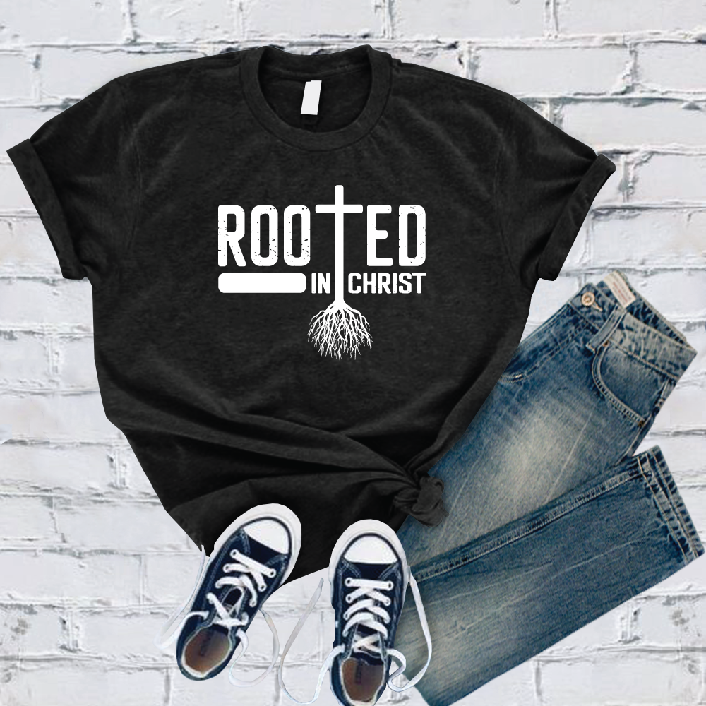 Rooted In Christ T-Shirt T-Shirt tshirts.com Black S 