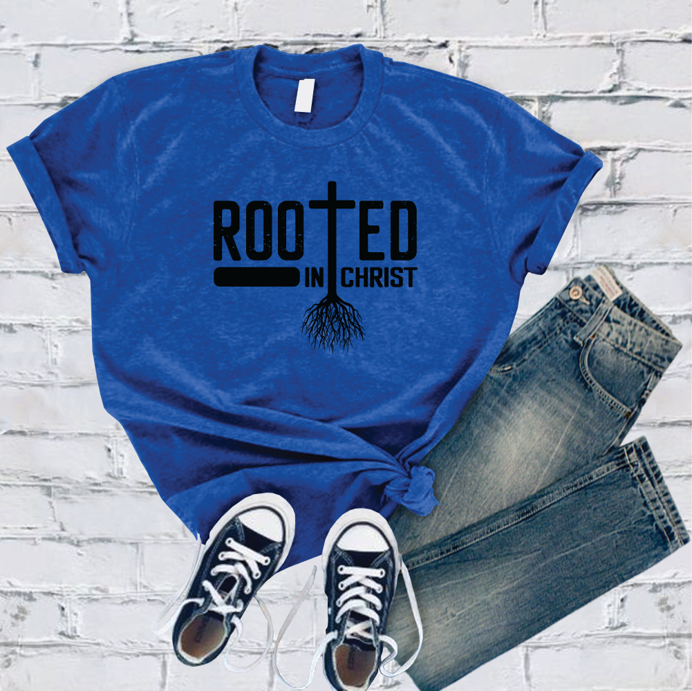 Rooted In Christ T-Shirt T-Shirt tshirts.com True Royal S 