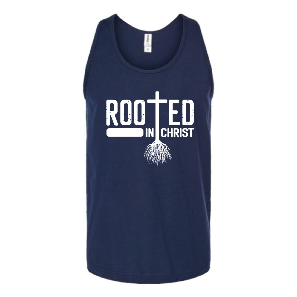 Rooted In Christ Unisex Tank Top Tank Top tshirts.com Navy S 
