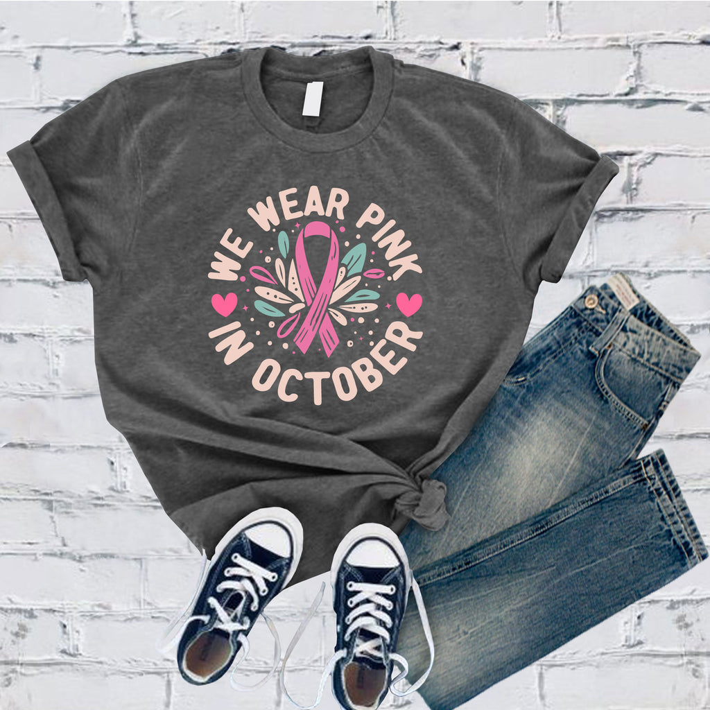 Circular In October We Wear Pink T-Shirt T-Shirt tshirts.com Dark Grey Heather S 