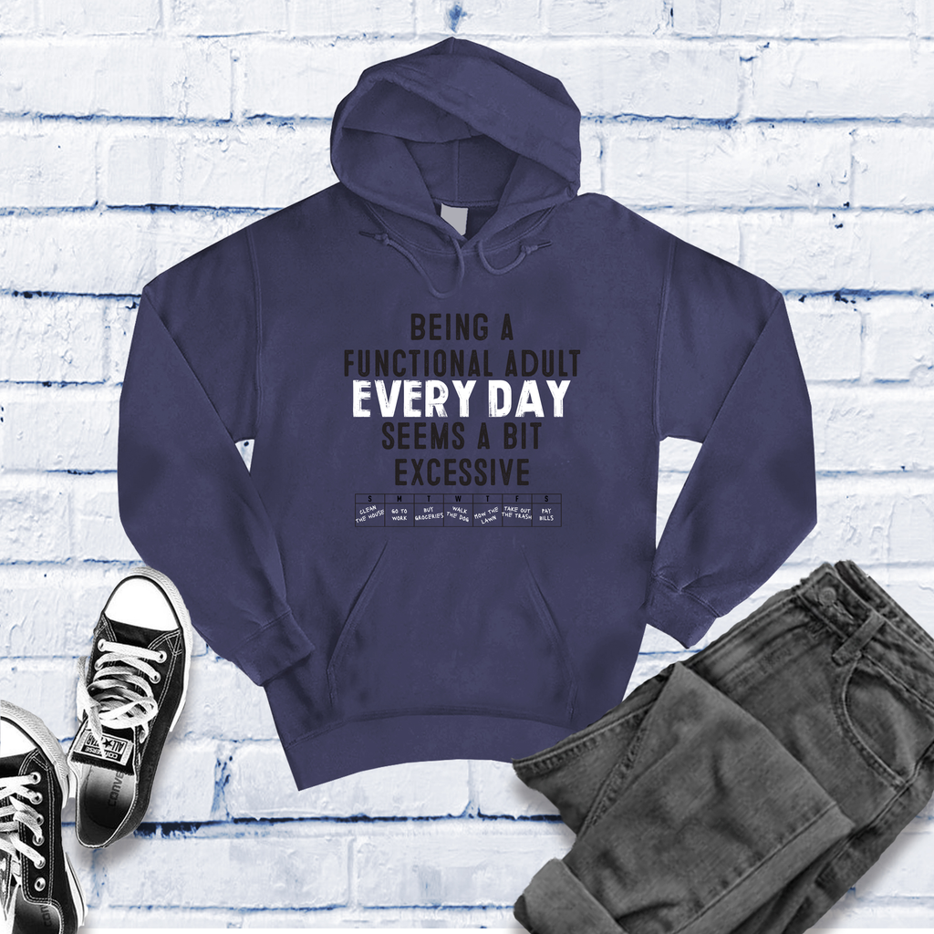 Being A Functional Adult Hoodie Hoodie Tshirts.com Classic Navy Heather S 