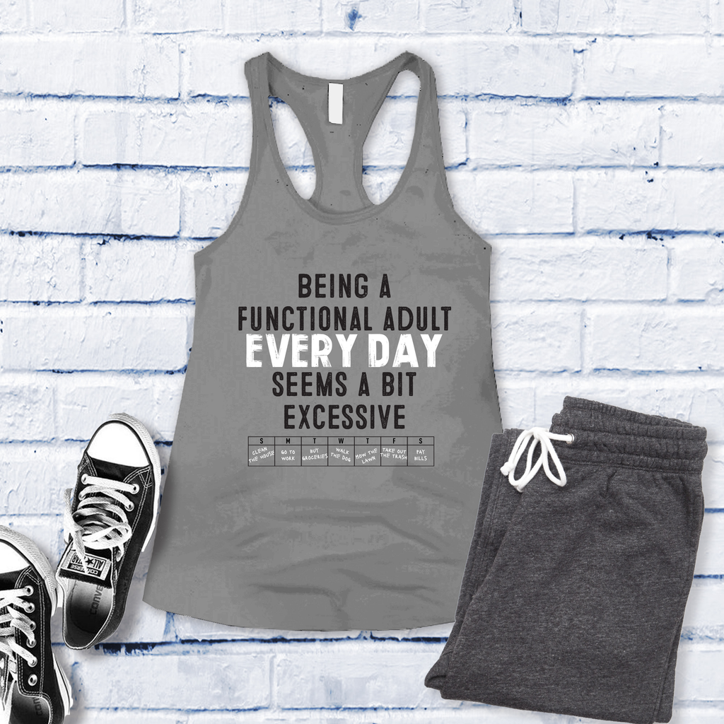 Being A Functional Adult Women's Tank Top Tank Top Tshirts.com Heather Grey S 
