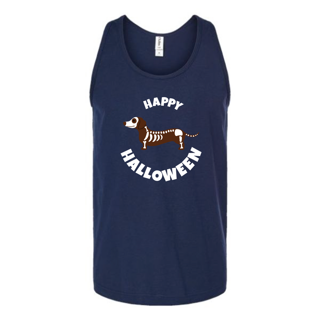 Happy Halloween Weiner Dog Unisex Tank Top Tank Top Tshirts.com Navy S 