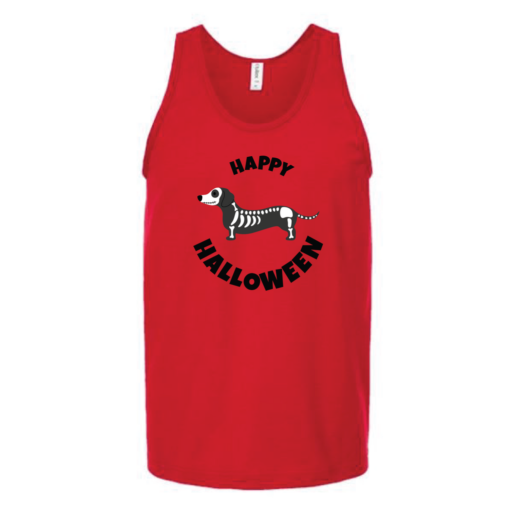 Happy Halloween Weiner Dog Unisex Tank Top Tank Top Tshirts.com Red S 