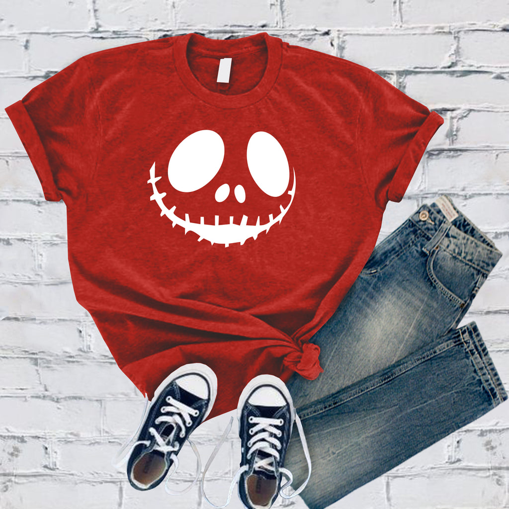 Skeleton Smiley Face T-Shirt T-Shirt Tshirts.com Red S 