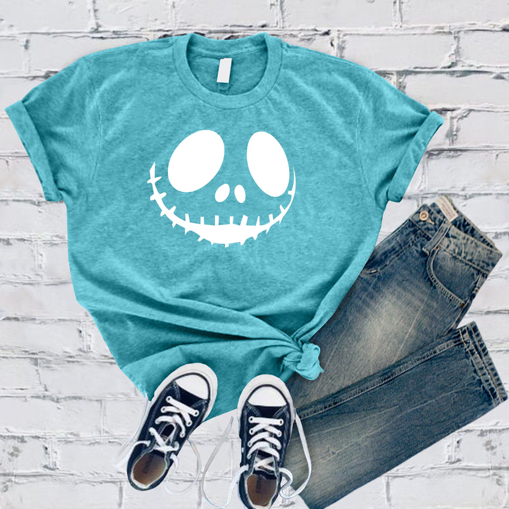 Skeleton Smiley Face T-Shirt T-Shirt Tshirts.com Turquoise S 