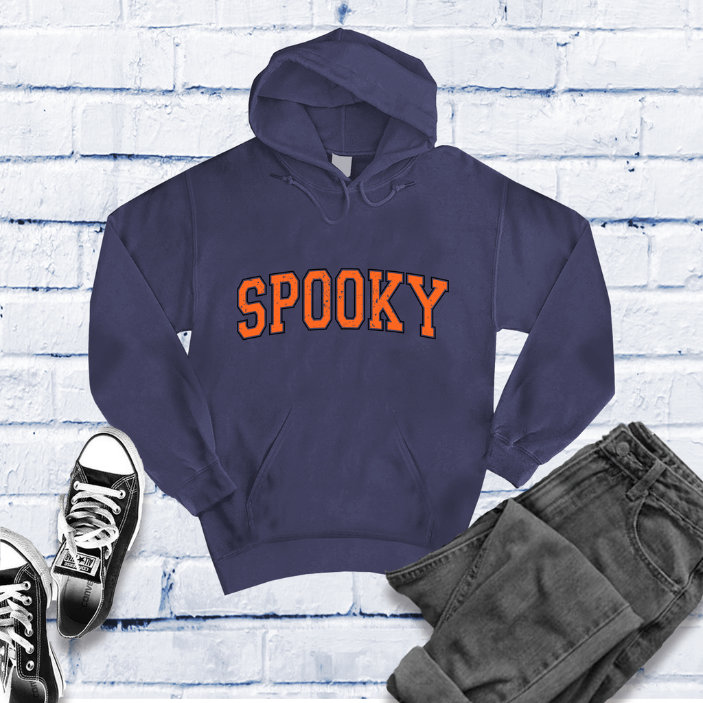 Spooky Varsity Hoodie Hoodie Tshirts.com Classic Navy Heather S 