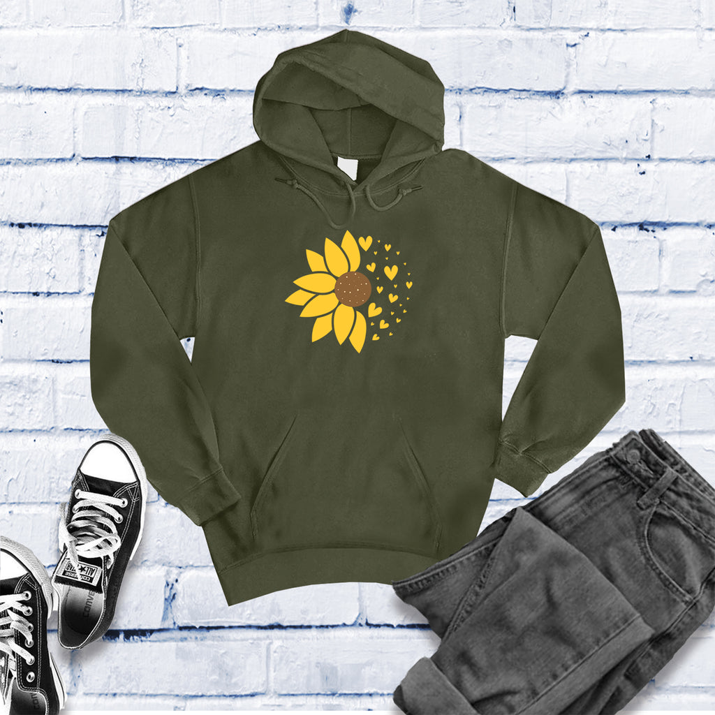 Simple Sunflower Heart Hoodie Hoodie Tshirts.com Army S 