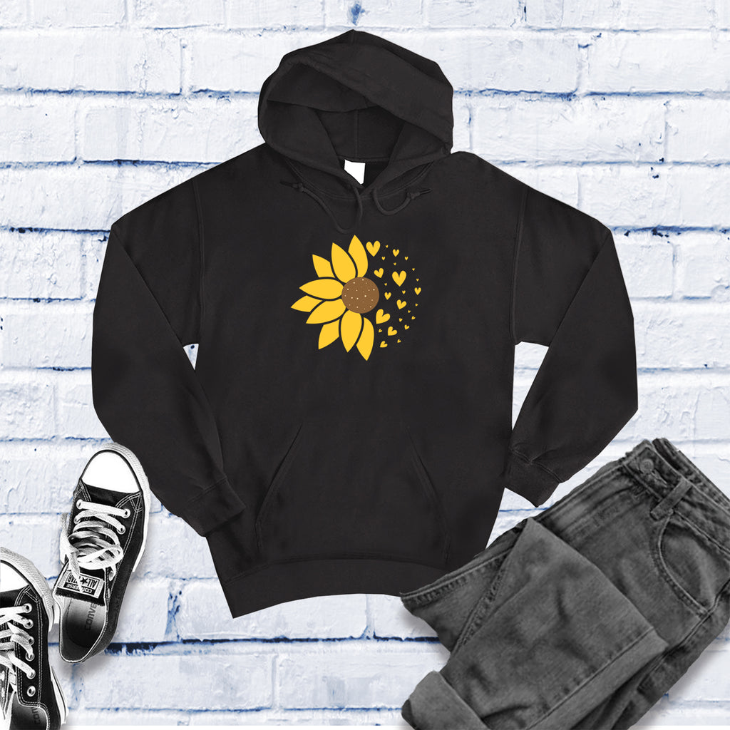 Simple Sunflower Heart Hoodie Hoodie Tshirts.com Black S 