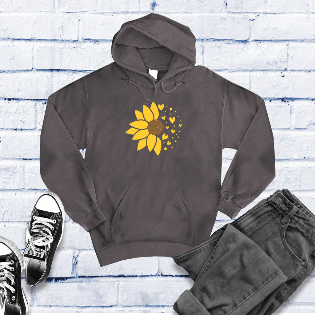 Simple Sunflower Heart Hoodie Hoodie Tshirts.com Charcoal Heather S 