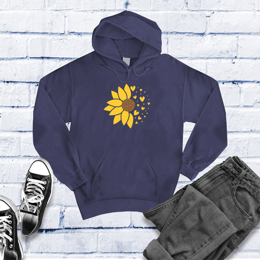 Simple Sunflower Heart Hoodie Hoodie Tshirts.com Classic Navy Heather S 