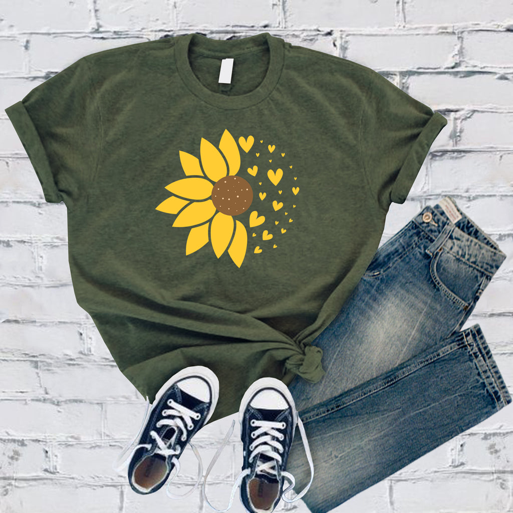 Simple Sunflower Heart T-Shirt T-Shirt Tshirts.com Military Green S 