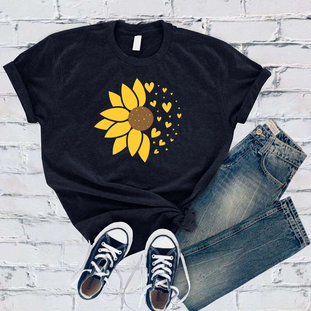 Simple Sunflower Heart T-Shirt T-Shirt Tshirts.com Navy S 