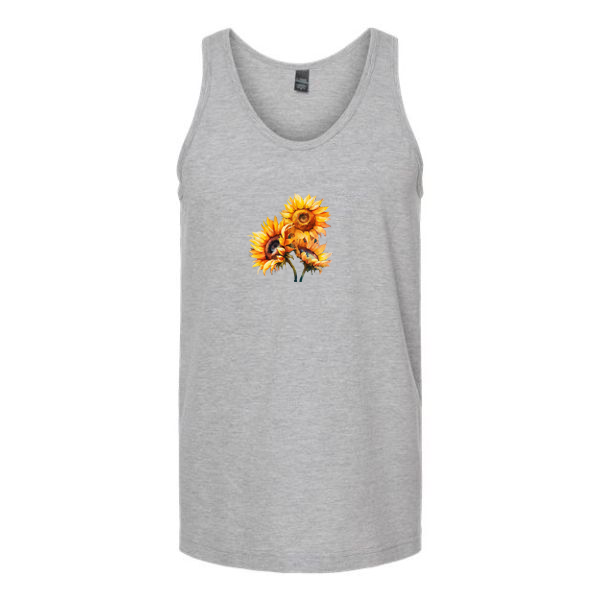 Wild Watercolor Sunflowers Unisex Tank Top Tank Top Tshirts.com Heather Grey S 