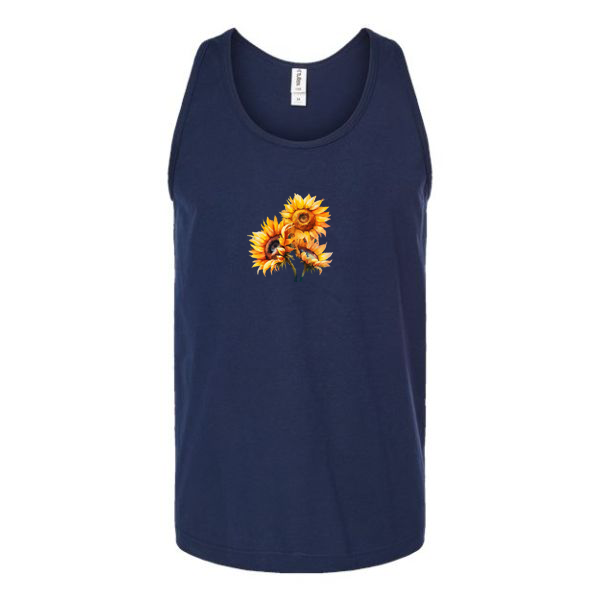 Wild Watercolor Sunflowers Unisex Tank Top Tank Top Tshirts.com Navy S 